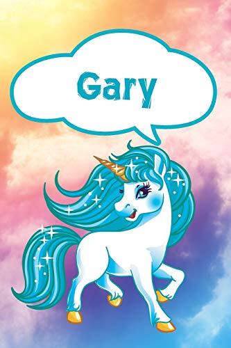 Gary: Personalized Unicorn Blood Sugar Diet Diary journal log notebook featuring 120 pages 6"x9"