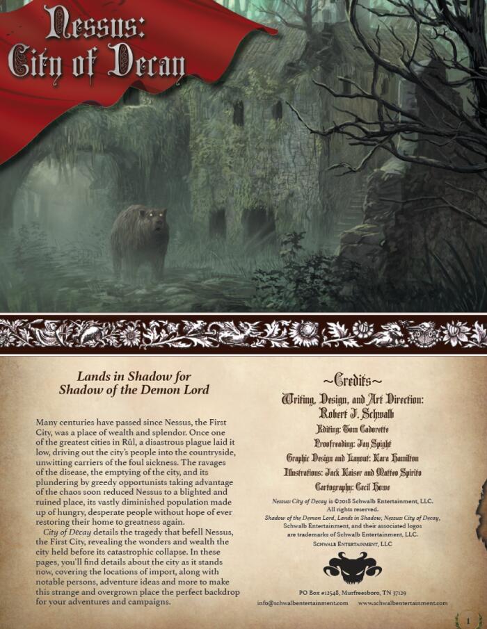 Nessus: City of Decay - Lands in Shadow for Shadow of the Demonlord