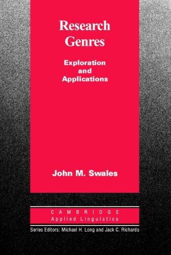 Research Genres: Explorations and Applications