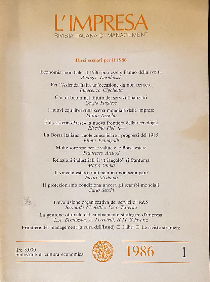 L'Impresa: Rivista italiana di management n°1 - 1986