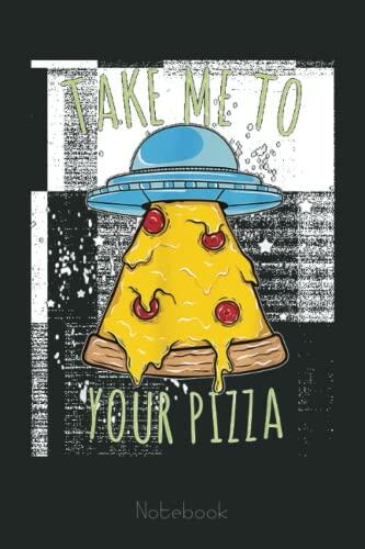 Pizza Ufo Funny Alien Abduction Space: Lined Journal Alien, 110 Pages, Size 6"x9", lined journal ufo, alien journal, ufo journal, lined journal notebook