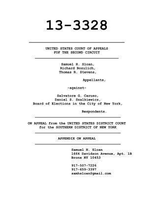 Appendix on Appeal in Sloan vs. Caruso to Us Court of Appeals