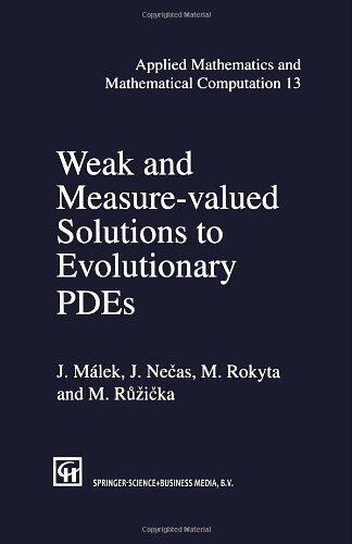Weak and Measure-Valued Solutions to Evolutionary PDEs (Applied Mathematics) by J. Necas
