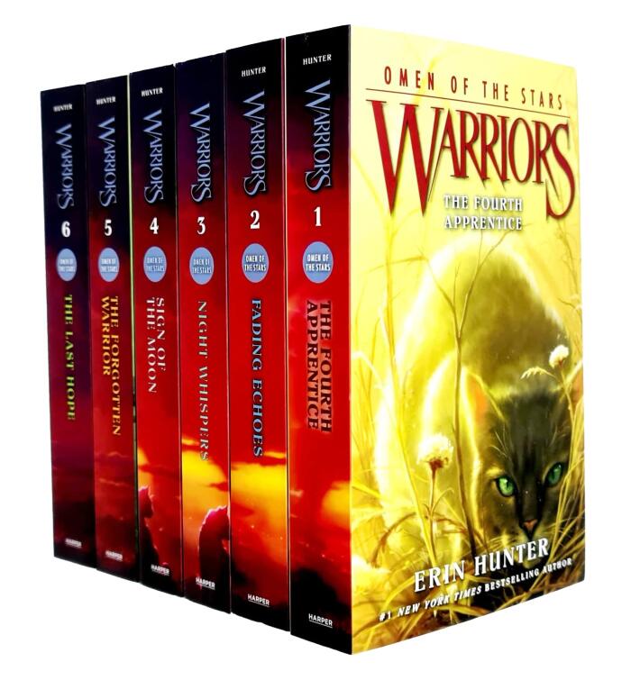 Warrior Cats Series 4 Omen Of The Stars Books 1 - 6 Collection Set by Erin Hunter
