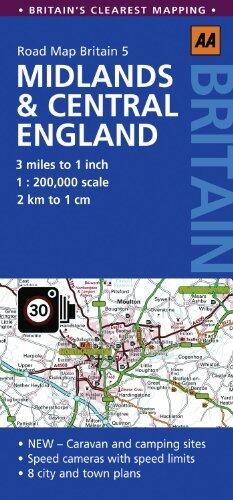 AA Road Map Britain: Midlands & Central England