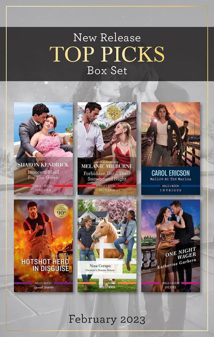 Top Picks New Release Box Set Feb 2023/Innocent Maid for the Greek/Forbidden Until Their Snowbound Night/Malice at the Marina/Hotshot Hero in Disgu