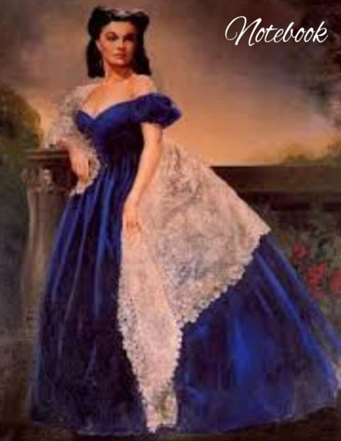 Notebook: Scarlett's Portrait in Gone with the Wind; Blue Velvet Dress