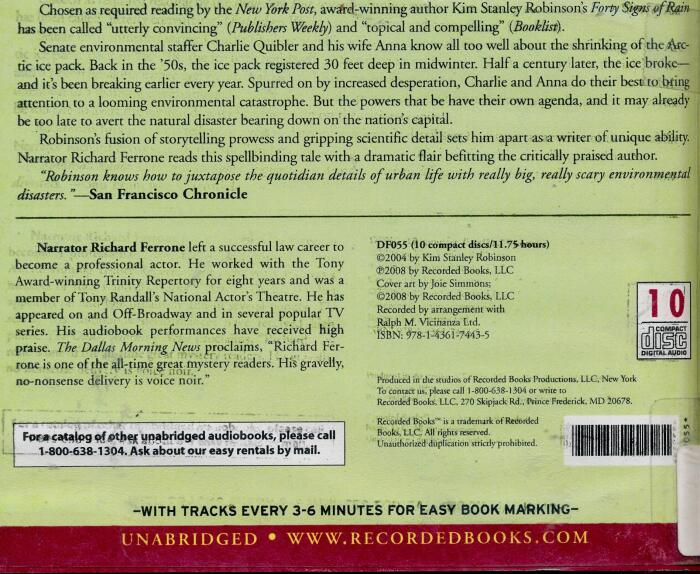 Forty Signs of Rain (Unabridged CD Audiobook)