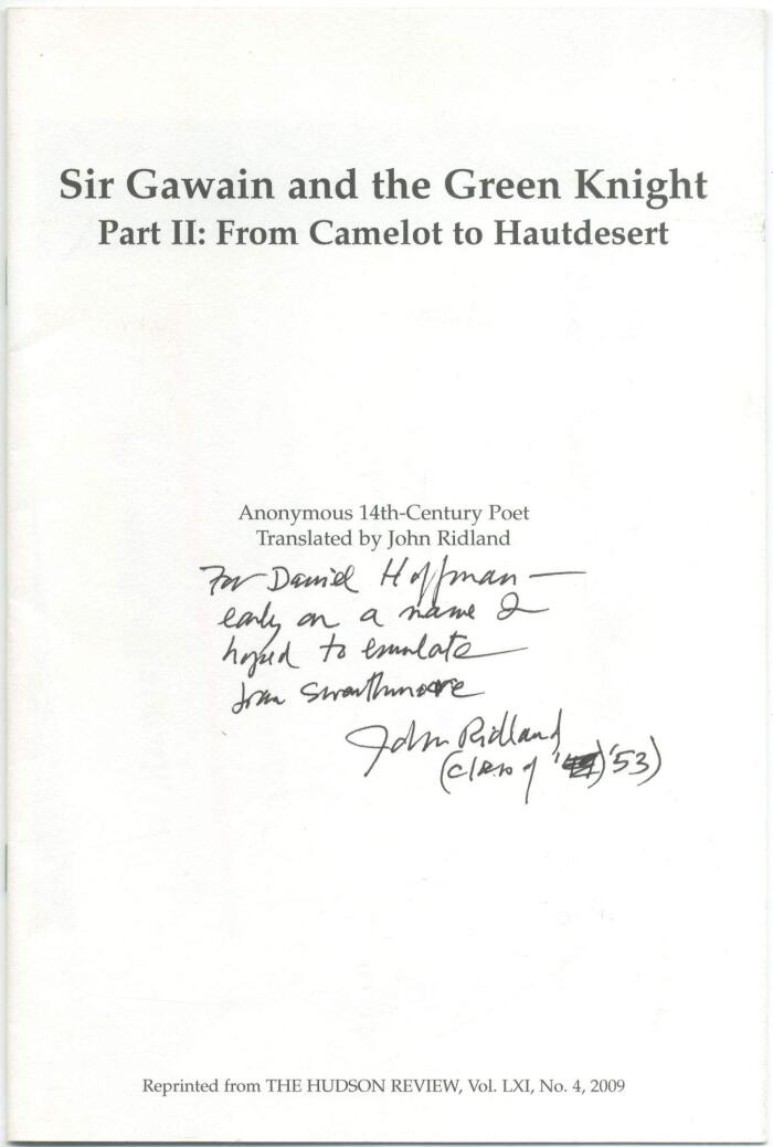 Sir Gawain and the Green Knight: Part II - From Camelot to Hautdesert