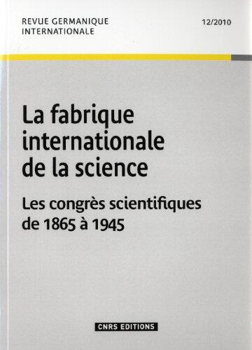 Revue Germanique Internationale 12 - les congrès internationaux