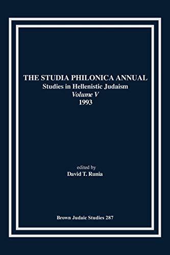 The Studia Philonica Annual (V, 1993)