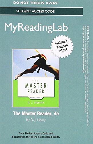 MyReadingLab with Pearson eText: Standalone Access Card for The Master Reader
