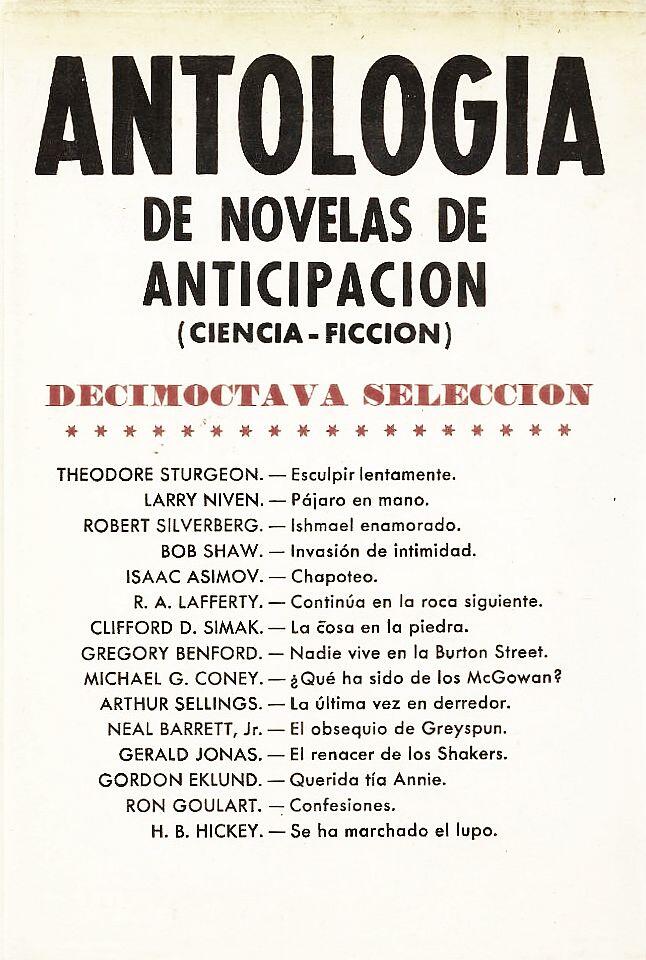 Antología de novelas de anticipación. Decimoctava Edición.