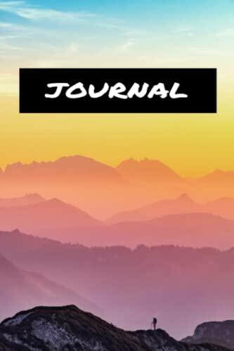 Daily Positivity and Reflection Journal - Inspirational Tool To Write Your Thoughts In - 50 Lined Pages - Great Gift For Men And Women - Yellow Blue Pink Mountains Softcover