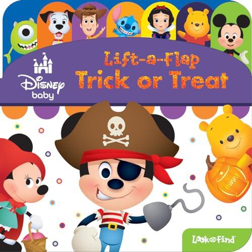 Disney Baby Mickey Mouse, Minnie, Winnie, Toy Story and More! - Trick or Treat - Haloween Lift-A-Flap Look and Find Activity Book - PI Kids