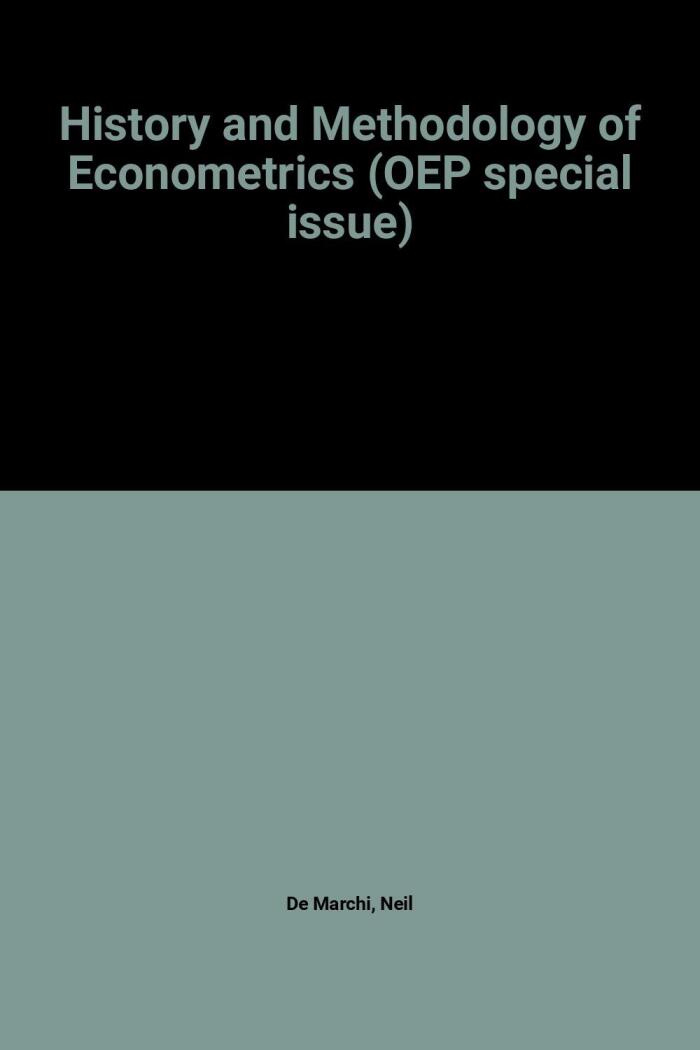 History and Methodology of Econometrics