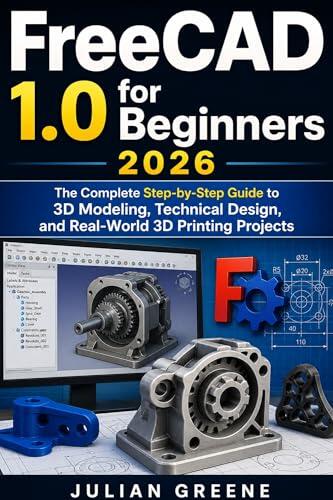 FreeCAD 1.0 for Beginners 2026: The Complete Step-by-Step Guide to 3D Modeling, Technical Design, and Real-World 3D Printing Projects