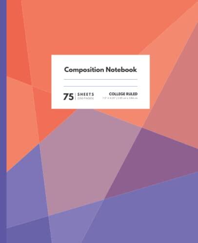 Composition notebook college: College standard 9.25 "x7.5"| 2.95 cm s 3.84 cm | 150 sheets per line. Сolor with blue and red lines. Notebook and ... planning, journaling, taking notes, studying.