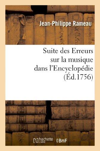 Suite Des Erreurs Sur La Musique Dans l'Encyclopédie (Arts)