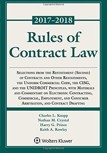 Rules of Contract Law (2017-2018 Statutory Supplement)