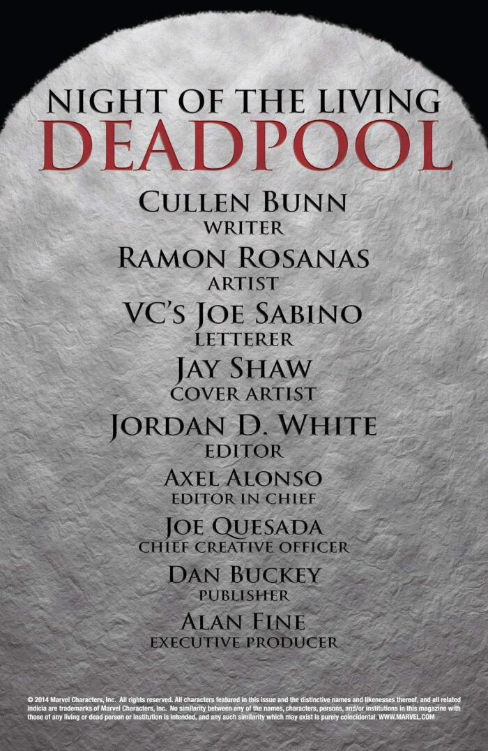 Comic Book: Night of the Living Deadpool 1 to 4