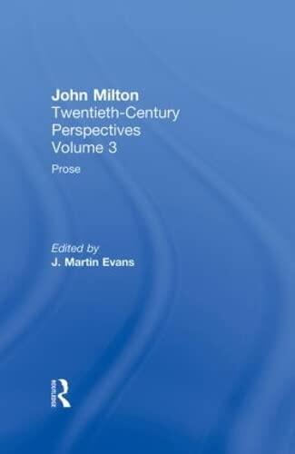 Prose: (Twentieth Century Perspectives)