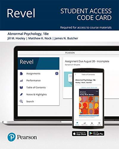 Abnormal Psychology: Revel Access Code