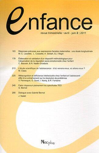 Enfance, Volume 63 N° 2, Avri :