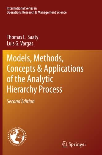 Models, Methods, Concepts & Applications of the Analytic Hierarchy Process
