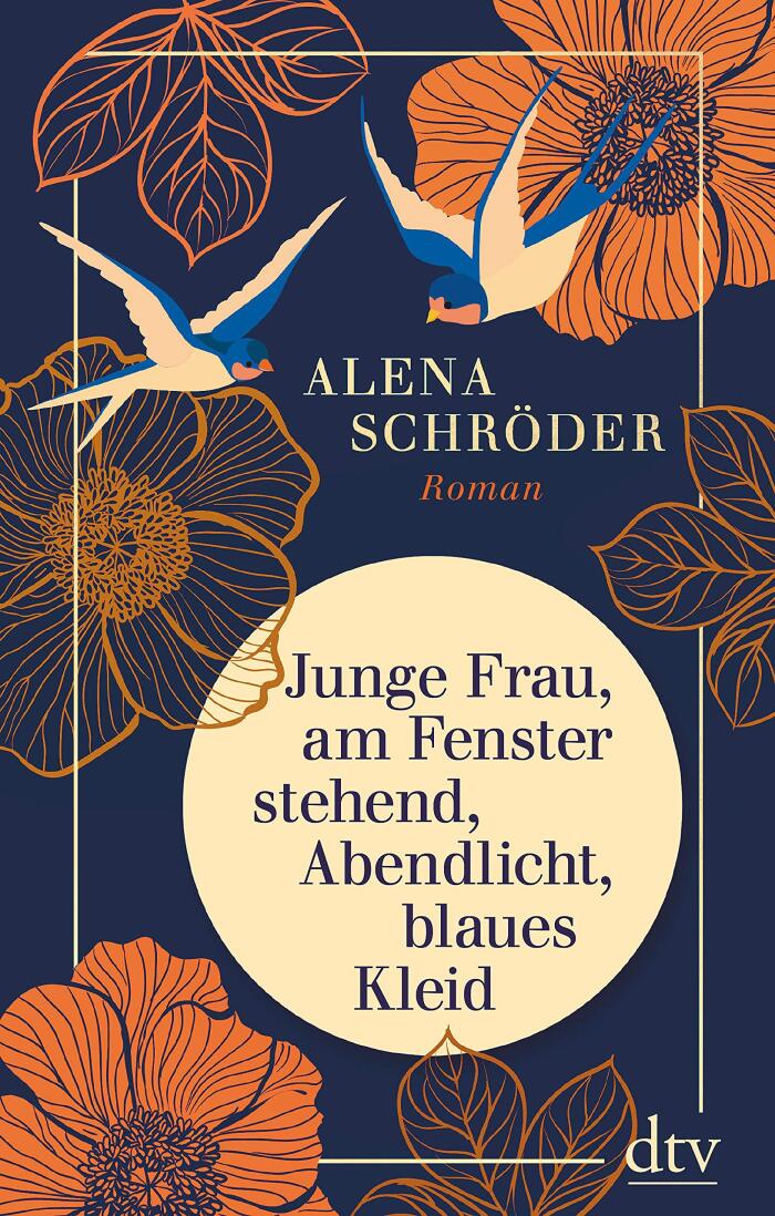 Junge Frau, am Fenster Stehend, Abendlicht, Blaues Kleid
