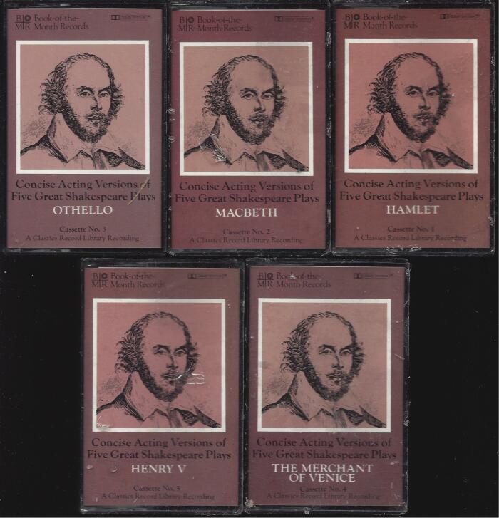 Concise Acting Versions of Five Great Shakespeare Plays - Hamlet; Macbeth; Othello; The Merchant of Venice; Henry V