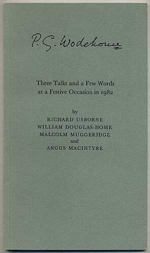 Three Talks and a Few Words at a Festive Occasion