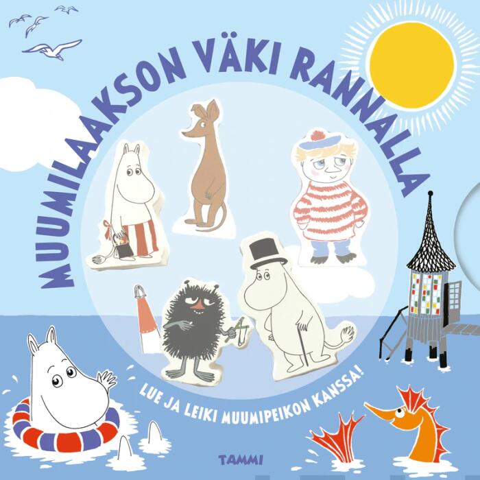 Muumilaakson väki rannalla
