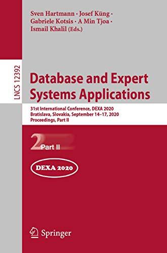 Database and Expert Systems Applications: 31st International Conference, DEXA 2020, Bratislava, Slovakia, September 14-17, 2020, Proceedings, Part II