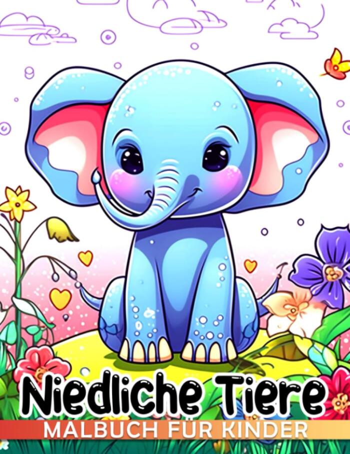 Süßes Tier-Malbuch für Kinder: Liebenswerte Babytiere zum Zeichnen für Kinder, perfekt als Geschenk zum Schulbeginn und zur Stressbewältigung.