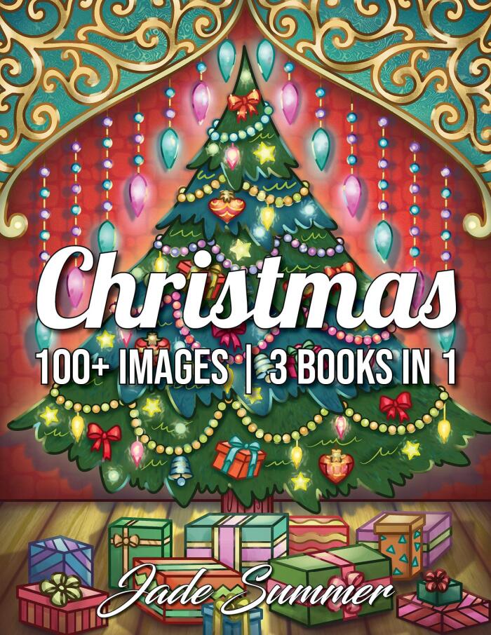 100 Christmas: A Christmas Coloring Book for Adults with Santas, Reindeer, Ornaments, Wreaths, Gifts, and More!