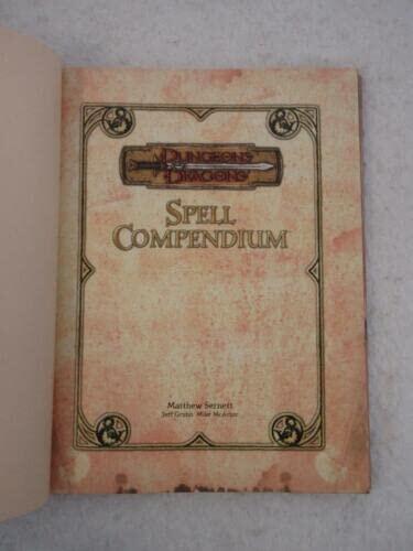 Rare Matthew Sernett Dungeons & Dragons Spell Compendium