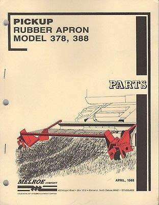 4-1988 MELROE PICKUP RUBBER APRON 378, 388 PARTS MANUAL 6619932