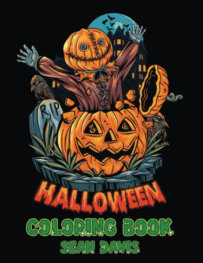 Halloween Coloring Book: 50 Halloween Coloring Pages for Adults and Teens