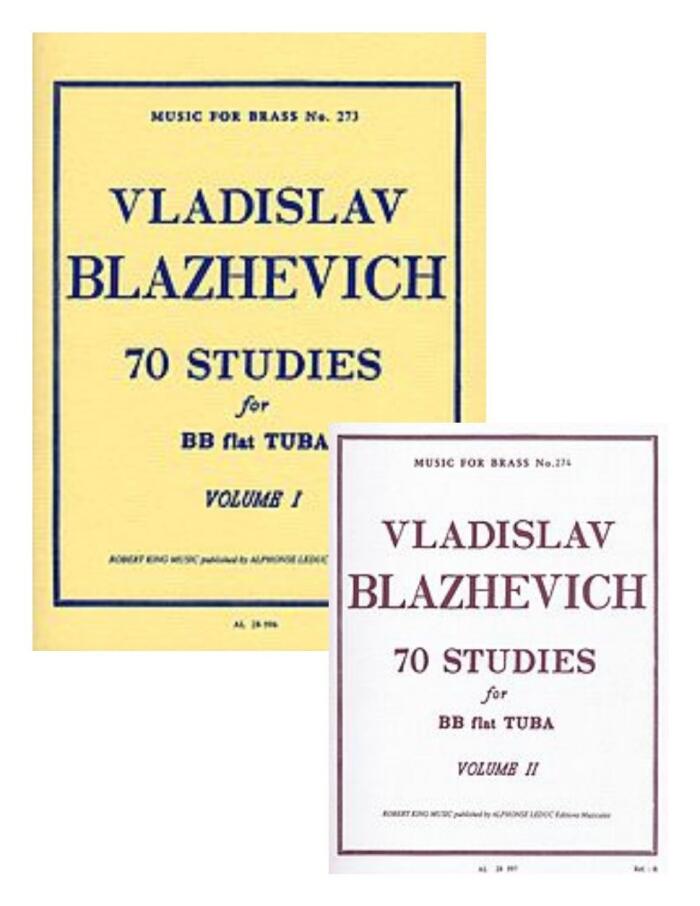 70 Studies Vol. 1 / 70 Studies Volume 2 - Tuba. TWO BOOKS IN ONE. 2002