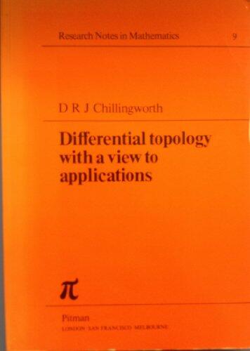 Differential Topology with a View to Applications