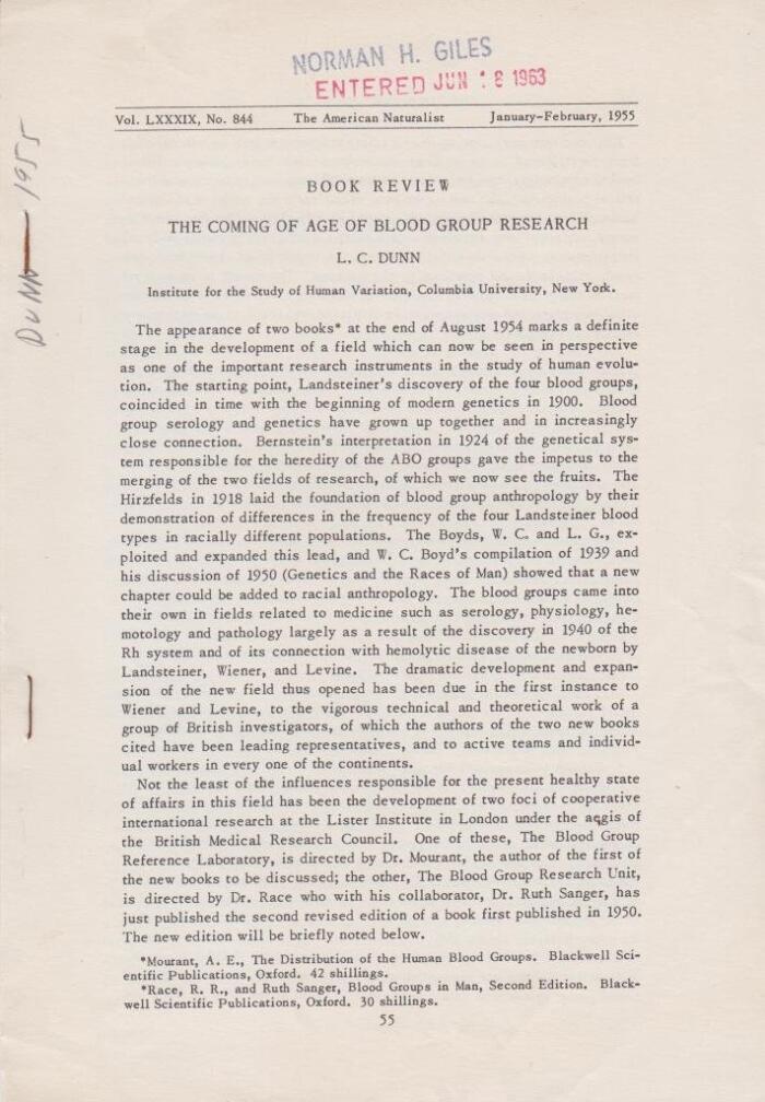 Book Review: The Coming of Age of Blood Group Research