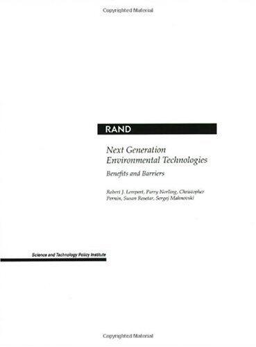 Next Generation Environmental Technologies: Benefits and Barriers