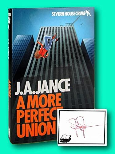 Vtg J.A. Jance / A More Perfect Union / Signed Bookplate First Edition, 1988 [Hardcover] J.A. Jance