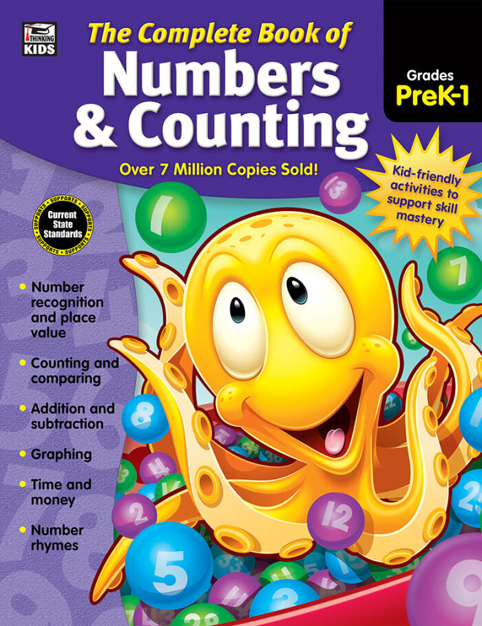Carson Dellosa Complete Book of Numbers and Counting Workbook for Kids-PreK-Grade 1 Number Recognition and Rhymes, Counting, Addition, Subtraction Math Practice