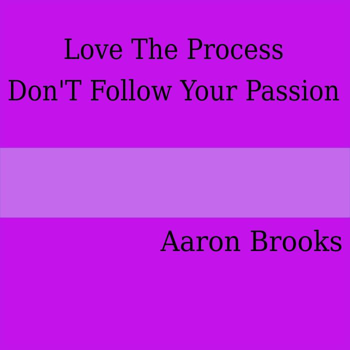 Love the Process: Don't Follow Your Passion