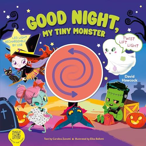 Good Night, My Tiny Monster (Happy Fox Books) Pop-Up Bedtime Story Book Twists Up into a Paper Night Light with a Rechargeable USB-C LED Lamp - Rhyming Monsters Book for Kids and Toddlers