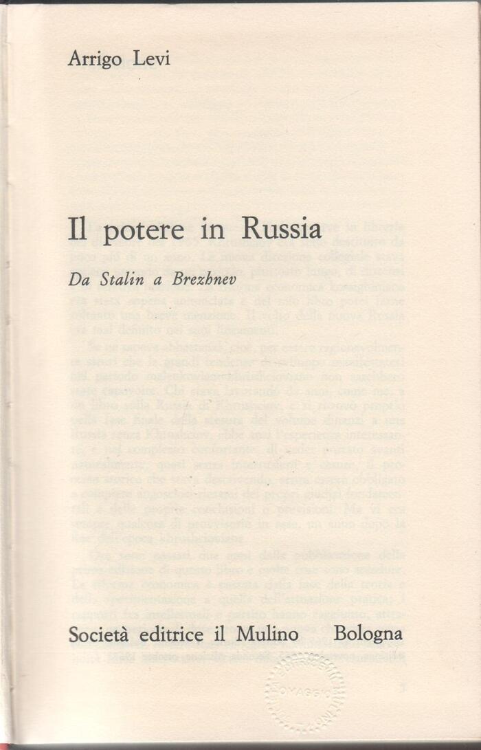 Il potere in Russia da Stalin a Brezhnev