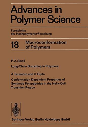Advances in Polymer Science: Fortschritte Der Hochpolymeren-Forschung