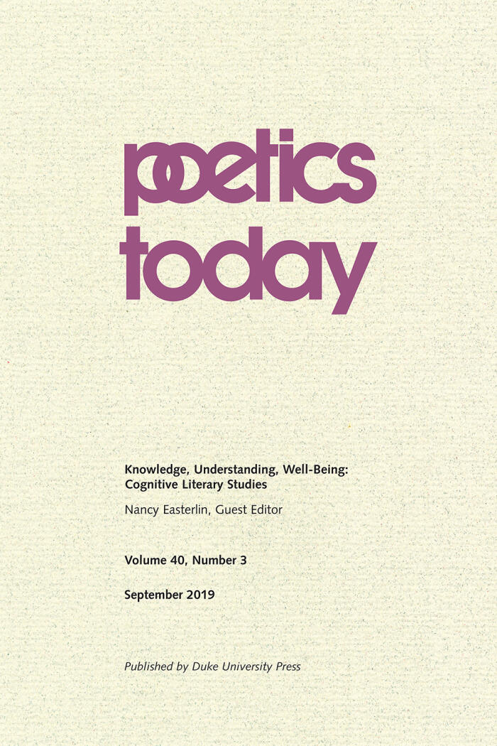 Knowledge, Understanding, Well-Being: Cognitive Literary Studies